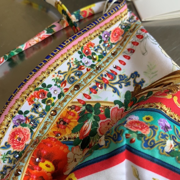 Camilla Lace Back Tri Bra Floral Bikini Top - Picture 4 of 12